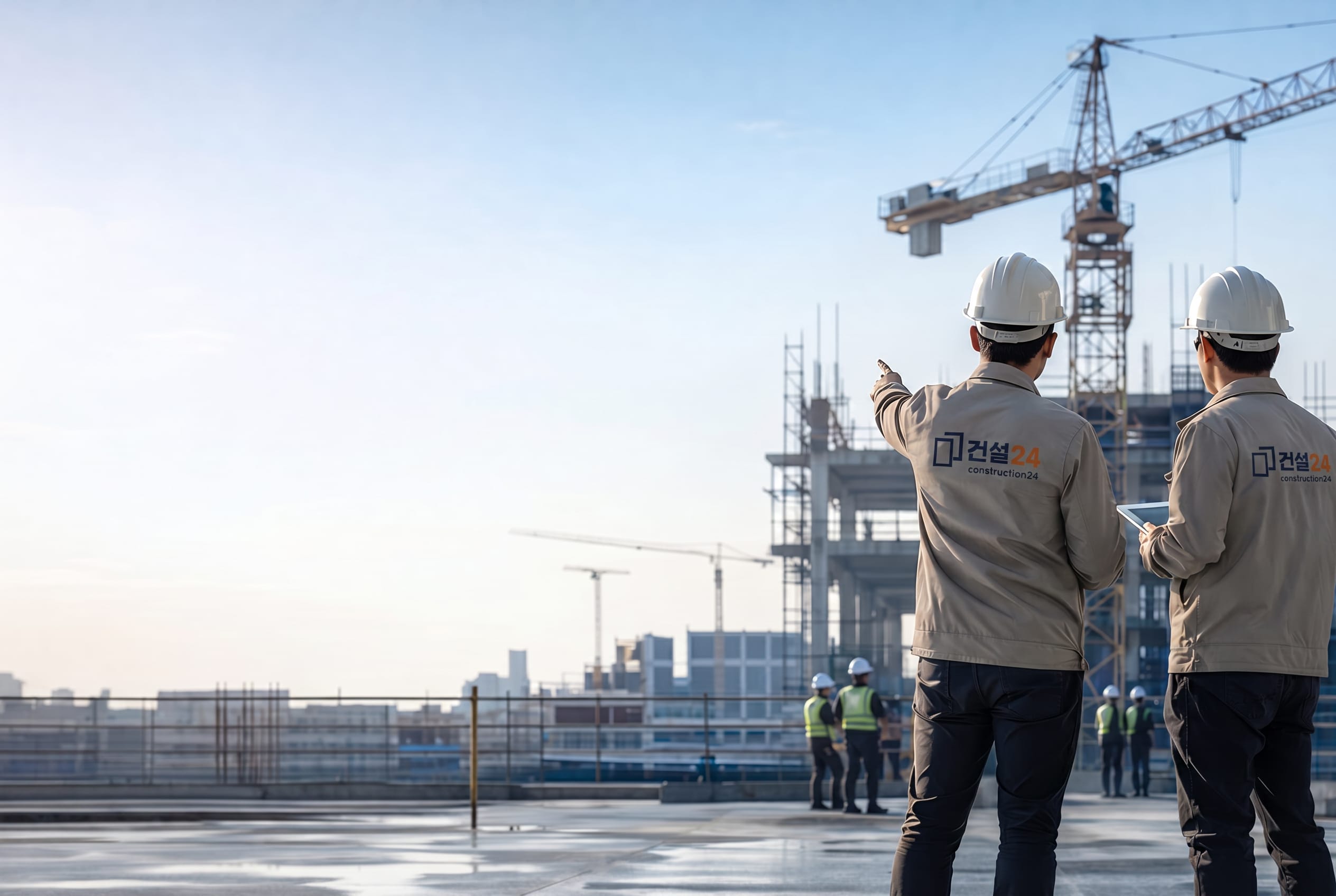 건설24(construction24) 스마트 건설 현장관리 플랫폼 — 출결·안전·공지 통합 운영 메인 이미지